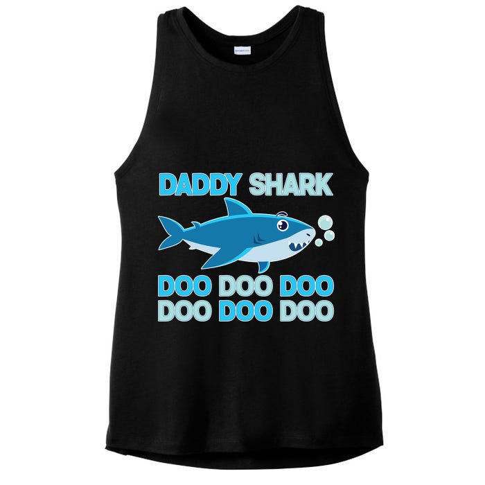 Daddy Shark Doo Doo Doo Funny Ladies PosiCharge Tri-Blend Wicking Tank