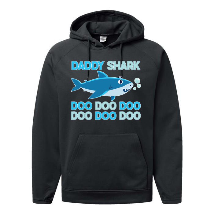 Daddy Shark Doo Doo Doo Funny Performance Fleece Hoodie