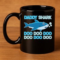 Daddy Shark Doo Doo Doo Funny 11oz C Handle Ceramic Mug