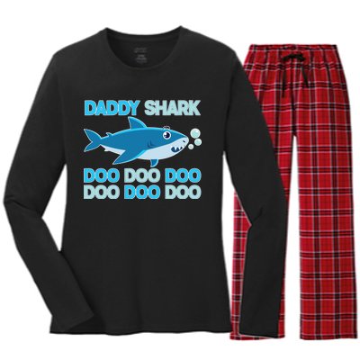 Daddy Shark Doo Doo Doo Funny Women's Long Sleeve Flannel Pajama Set 