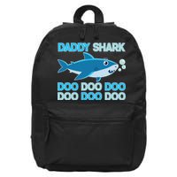 Daddy Shark Doo Doo Doo Funny 16 in Basic Backpack