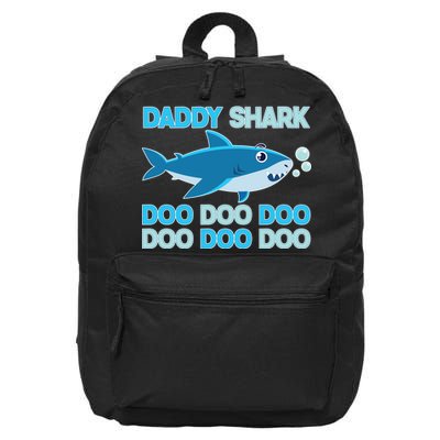 Daddy Shark Doo Doo Doo Funny 16 in Basic Backpack