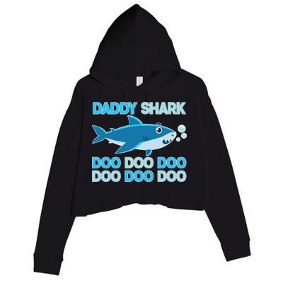 Daddy Shark Doo Doo Doo Funny Crop Fleece Hoodie