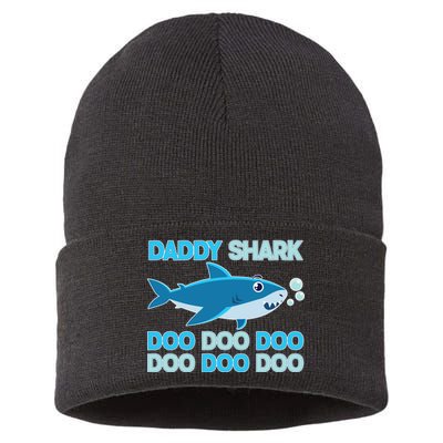 Daddy Shark Doo Doo Doo Funny Sustainable Knit Beanie