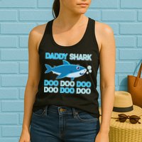 Daddy Shark Doo Doo Doo Funny Womens Tank Top