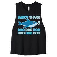 Daddy Shark Doo Doo Doo Funny Women's Racerback Cropped Tank