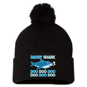 Daddy Shark Doo Doo Doo Funny Pom Pom 12in Knit Beanie