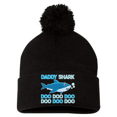 Daddy Shark Doo Doo Doo Funny Pom Pom 12in Knit Beanie