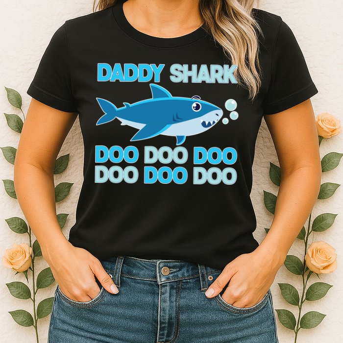 Daddy Shark Doo Doo Doo Funny Womens T-Shirt