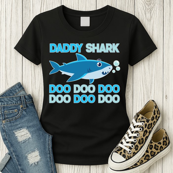 Daddy Shark Doo Doo Doo Funny Womens T-Shirt