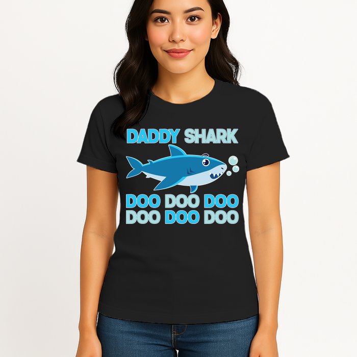 Daddy Shark Doo Doo Doo Funny Womens T-Shirt