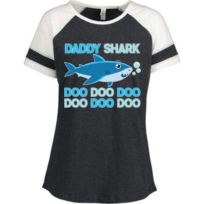 Daddy Shark Doo Doo Doo Funny Enza Ladies Jersey Colorblock Tee