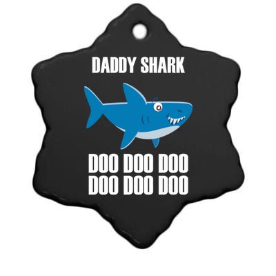 Daddy Shark Funny Cute Ceramic Star Ornament