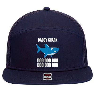 Daddy Shark Funny Cute 7 Panel Mesh Trucker Snapback Hat