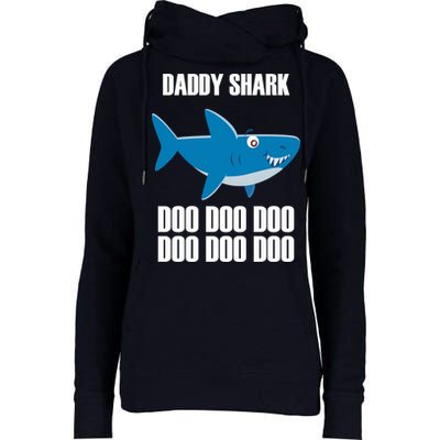 Daddy Shark Funny Cute Womens Funnel Neck Pullover Hood