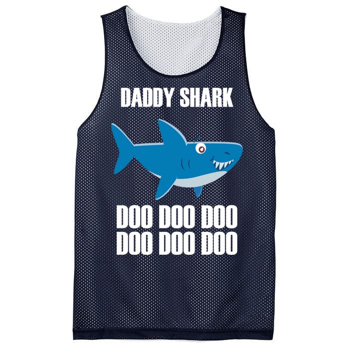 Daddy Shark Funny Cute Mesh Reversible Basketball Jersey Tank