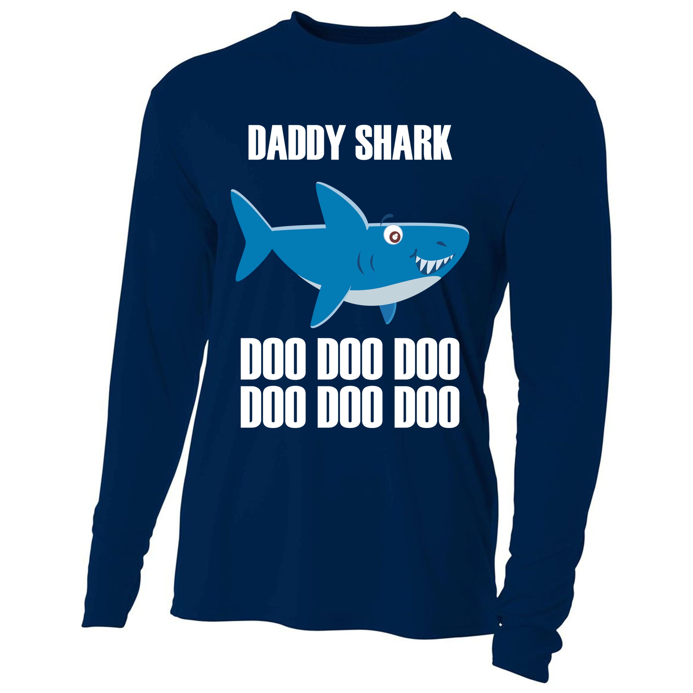 Daddy Shark Funny Cute Cooling Performance Long Sleeve Crew