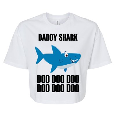 Daddy Shark Funny Cute Bella+Canvas Jersey Crop Tee