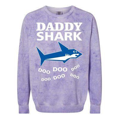 Daddy Shark Funny Dad Colorblast Crewneck Sweatshirt