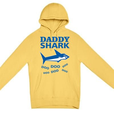 Daddy Shark Funny Dad Premium Pullover Hoodie