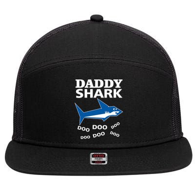 Daddy Shark Funny Dad 7 Panel Mesh Trucker Snapback Hat