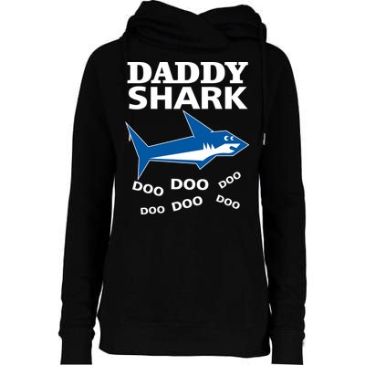 Daddy Shark Funny Dad Womens Funnel Neck Pullover Hood