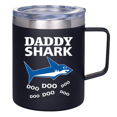 Daddy Shark Funny Dad 12oz Stainless Steel Coffee Mug