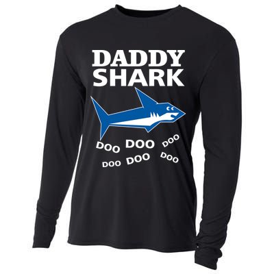 Daddy Shark Funny Dad Cooling Performance Long Sleeve Crew