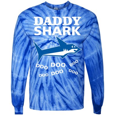 Daddy Shark Funny Dad Tie-Dye Long Sleeve Shirt