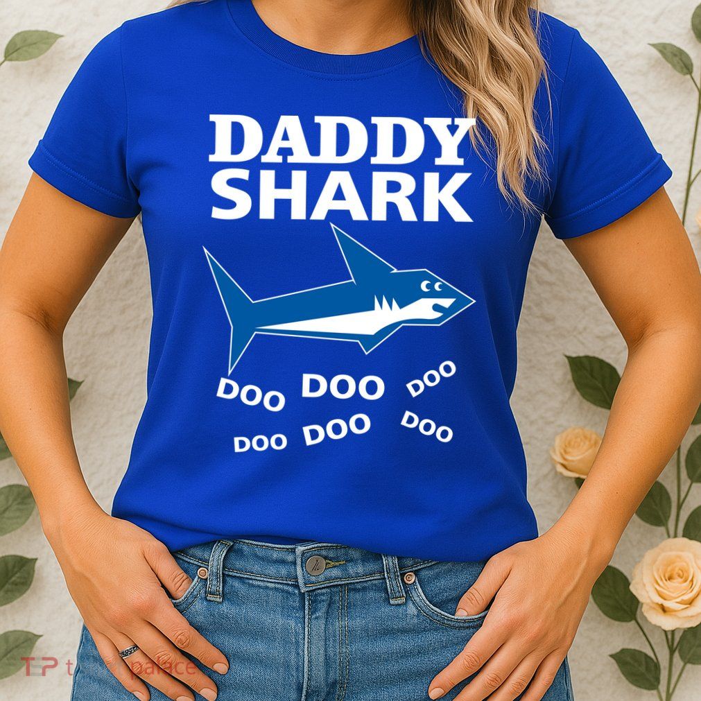 Daddy Shark Funny Dad Womens T-Shirt