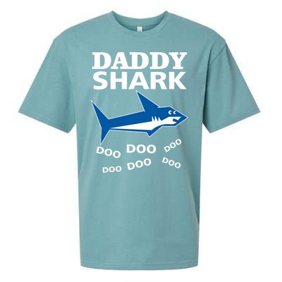 Daddy Shark Funny Dad Sueded Cloud Jersey T-Shirt