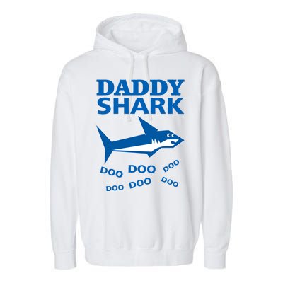 Daddy Shark Funny Dad Garment-Dyed Fleece Hoodie