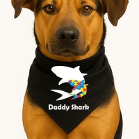 Daddy Shark Puzzles Autism Awareness USA-Made Doggie Bandana