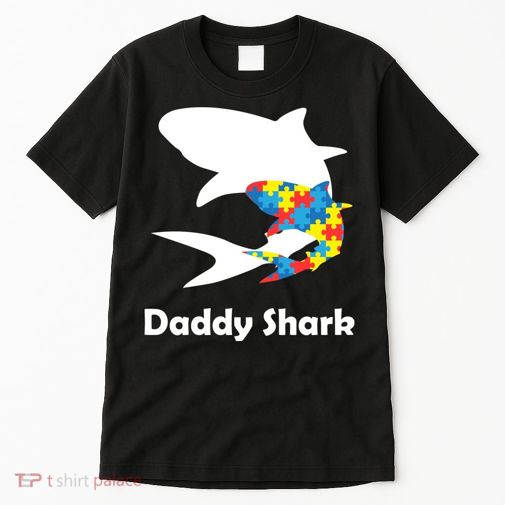 Daddy Shark Puzzles Autism Awareness Tall T-Shirt
