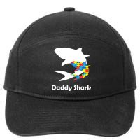 Daddy Shark Puzzles Autism Awareness 7-Panel Snapback Hat