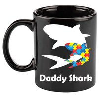Daddy Shark Puzzles Autism Awareness 11oz C Handle Ceramic Mug