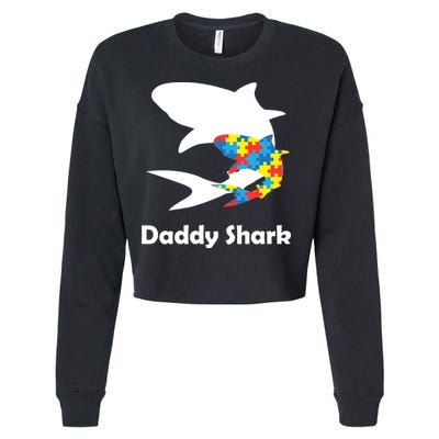 Daddy Shark Puzzles Autism Awareness Cropped Pullover Crew