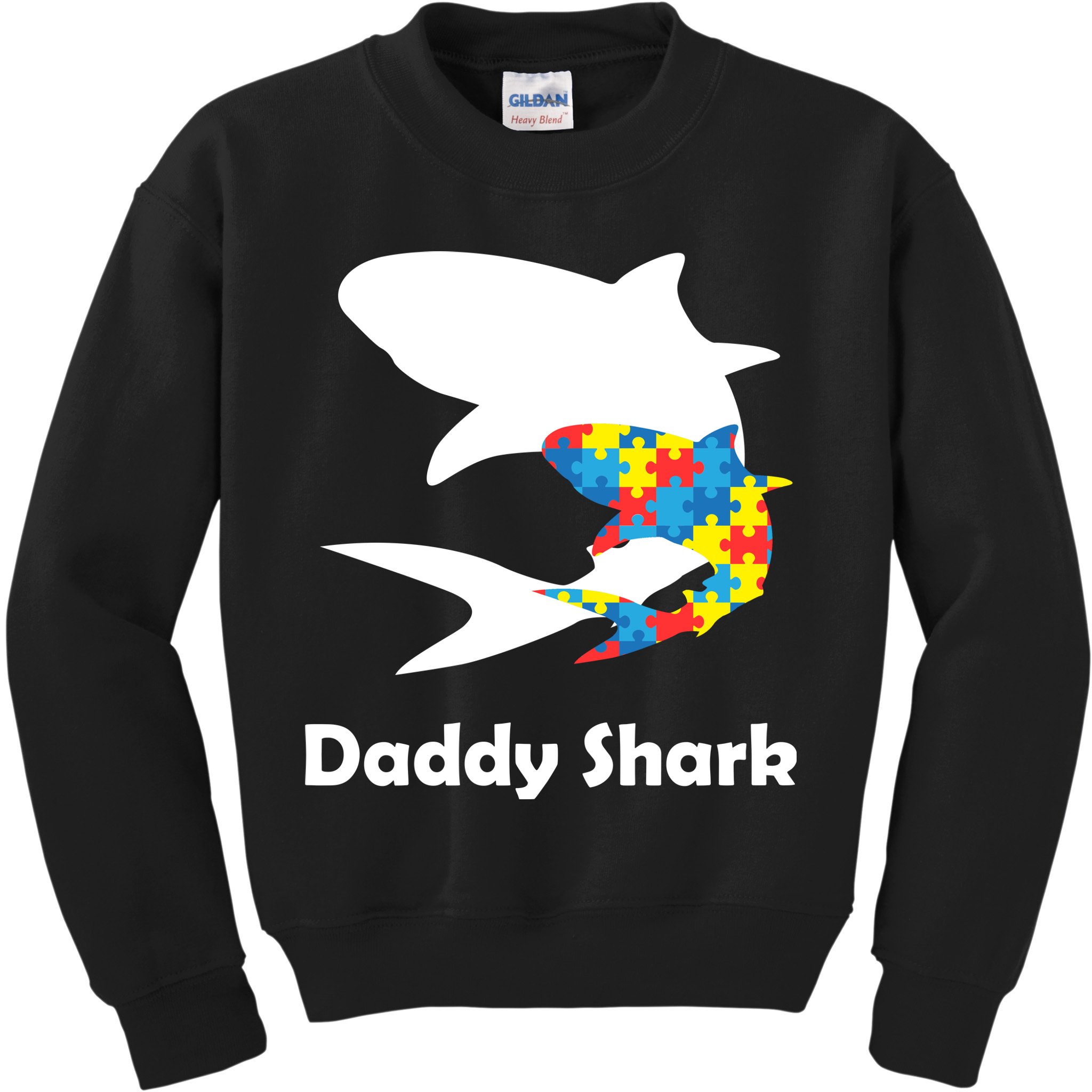 Daddy Shark Puzzles Autism Awareness Kids Sweatshirt