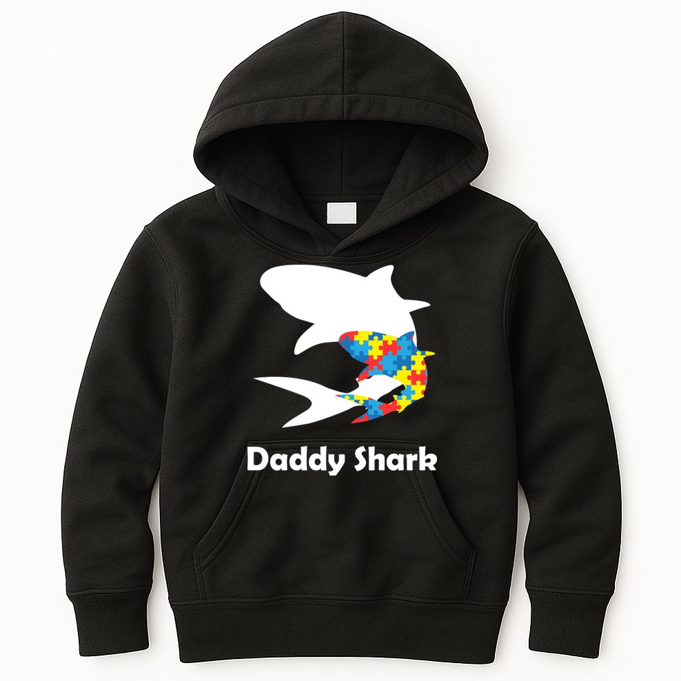Daddy Shark Puzzles Autism Awareness Kids Hoodie