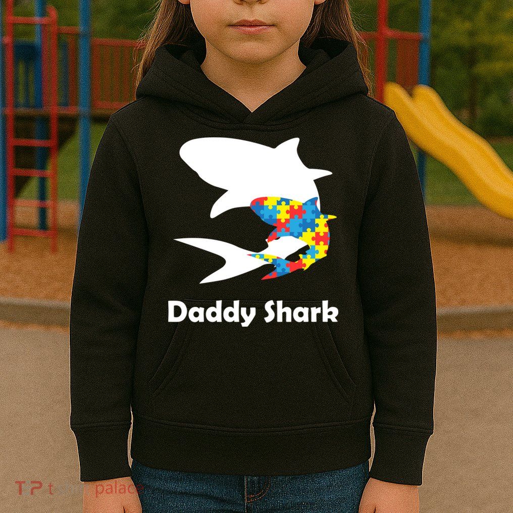 Daddy Shark Puzzles Autism Awareness Kids Hoodie