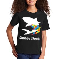 Daddy Shark Puzzles Autism Awareness Kids T-Shirt