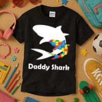 Daddy Shark Puzzles Autism Awareness Kids T-Shirt