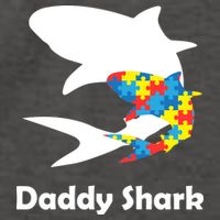 Daddy Shark Puzzles Autism Awareness Vector Backpack