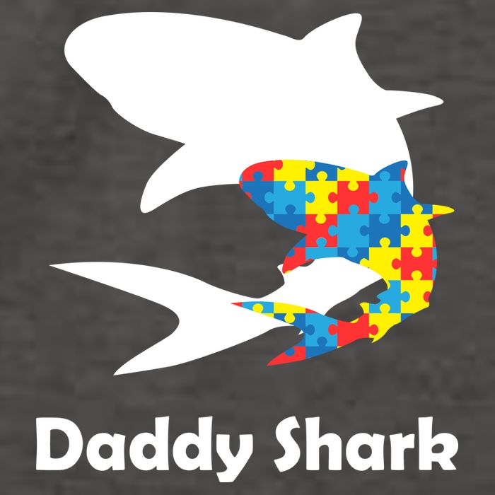 Daddy Shark Puzzles Autism Awareness Vector Backpack
