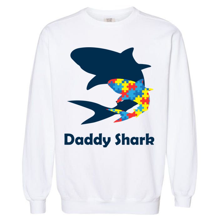 Daddy Shark Puzzles Autism Awareness Garment-Dyed Sweatshirt