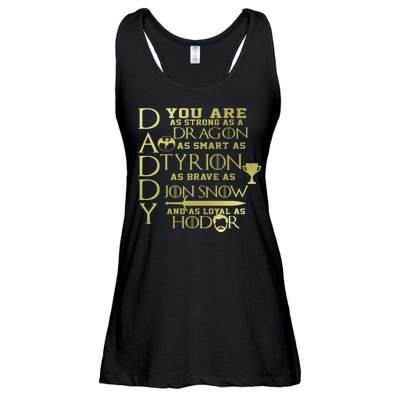 Daddy Strong As A Dragon Loyal As Hodor Ladies Essential Flowy Tank