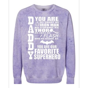 Daddy Superhero Father's Day Colorblast Crewneck Sweatshirt