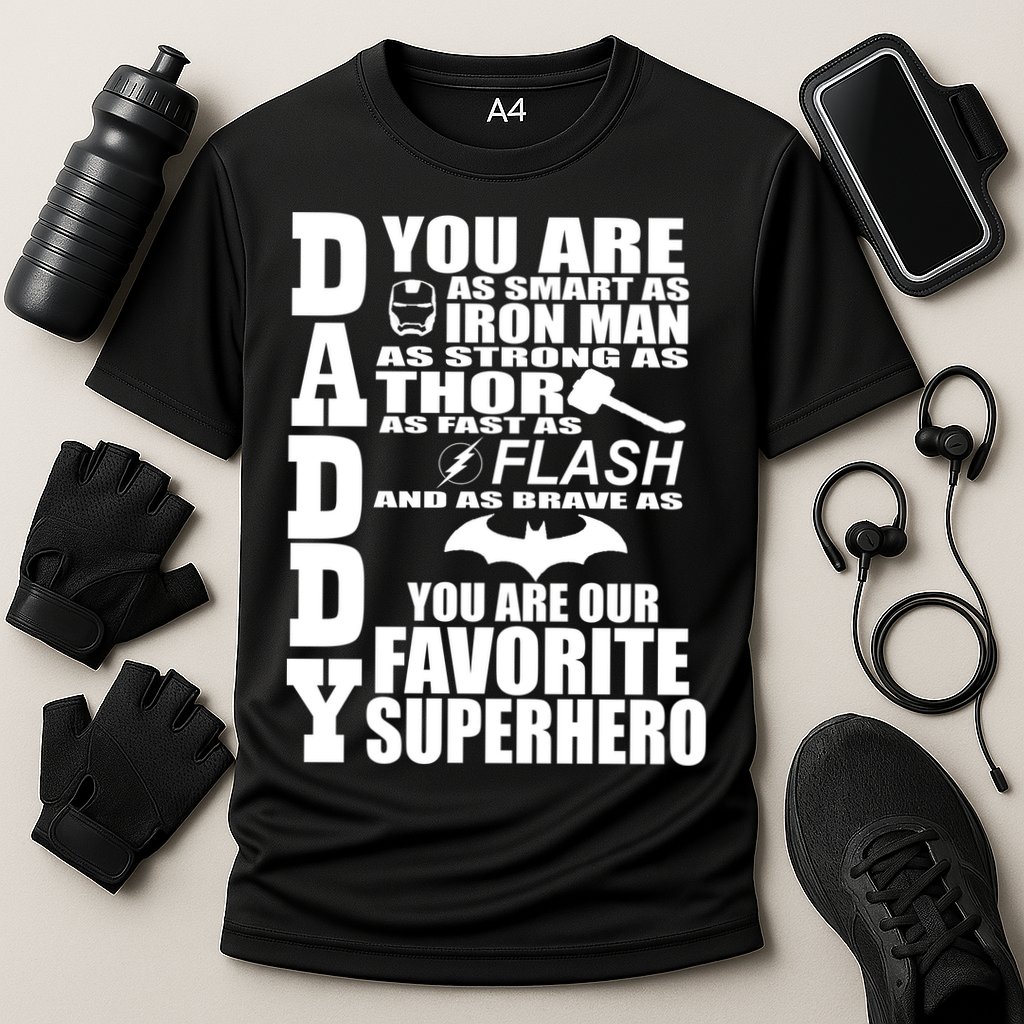 Daddy Superhero Father's Day Cooling Performance Crew T-Shirt