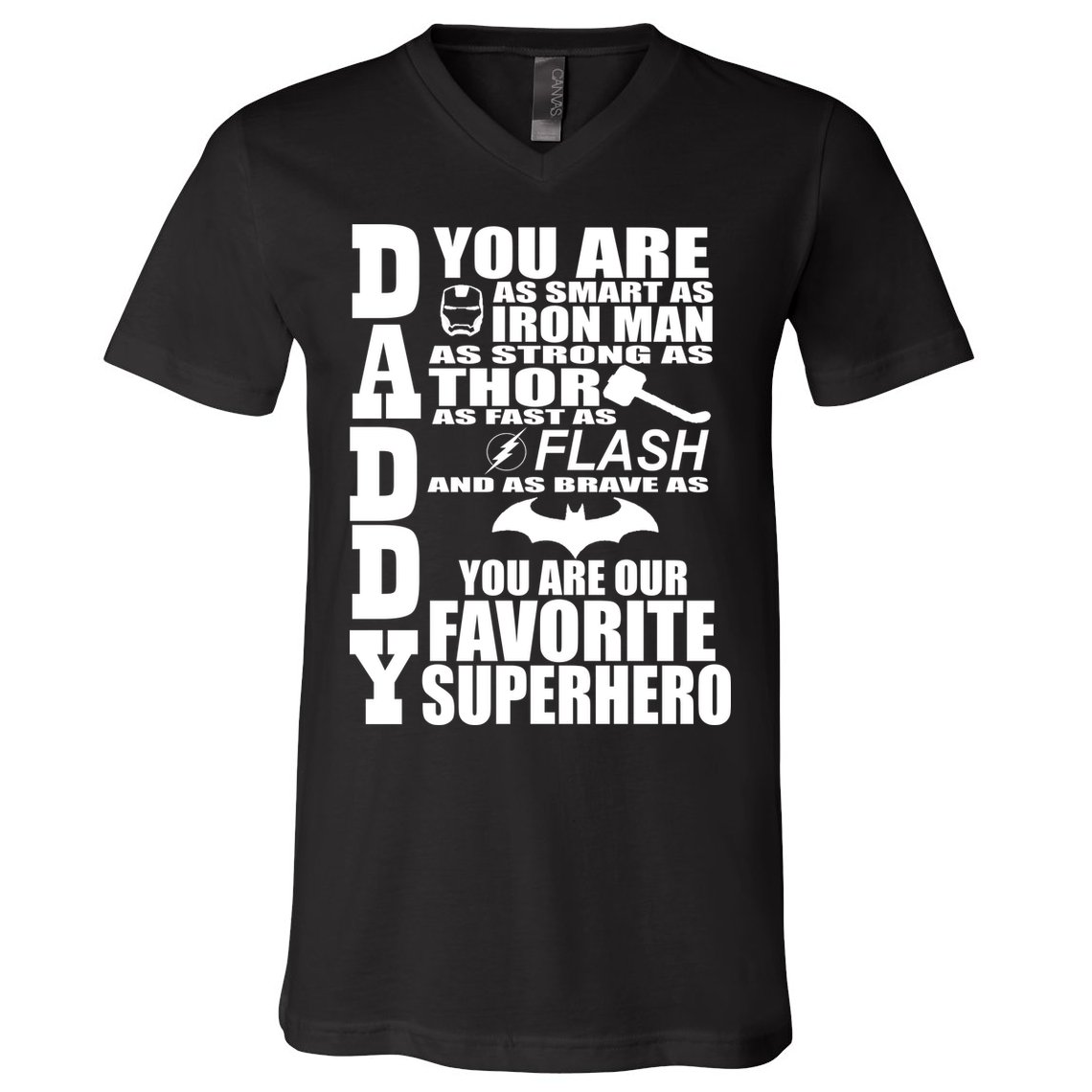 Daddy Superhero Father's Day V-Neck T-Shirt