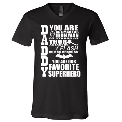 Daddy Superhero Father's Day V-Neck T-Shirt